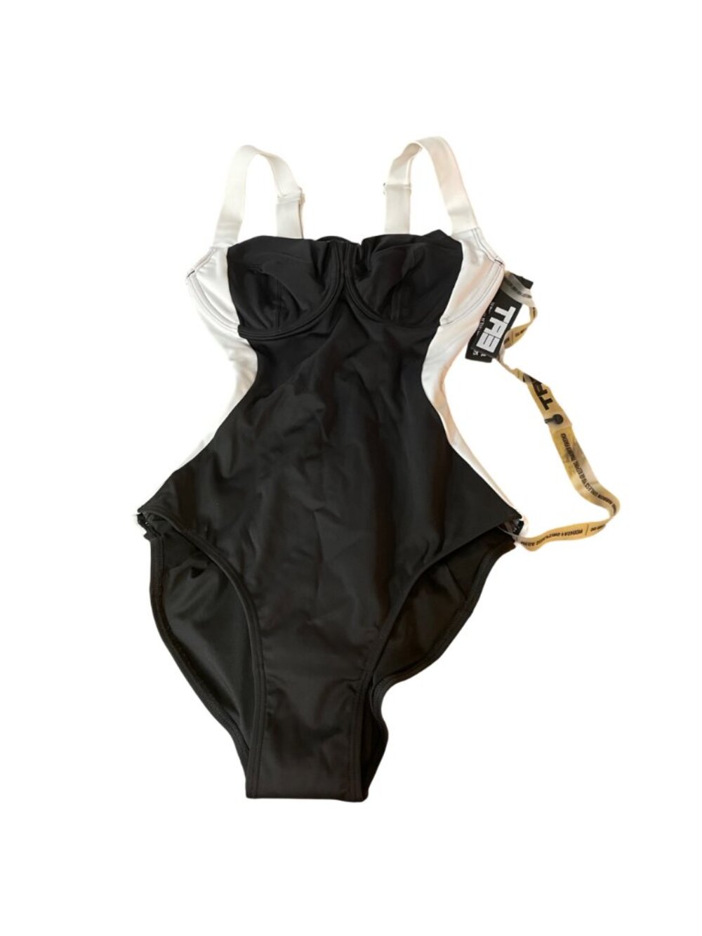 TA3 Lifty Contour One Piece Swimsuit Black White Sz XS REG/LONG Cup D/DD